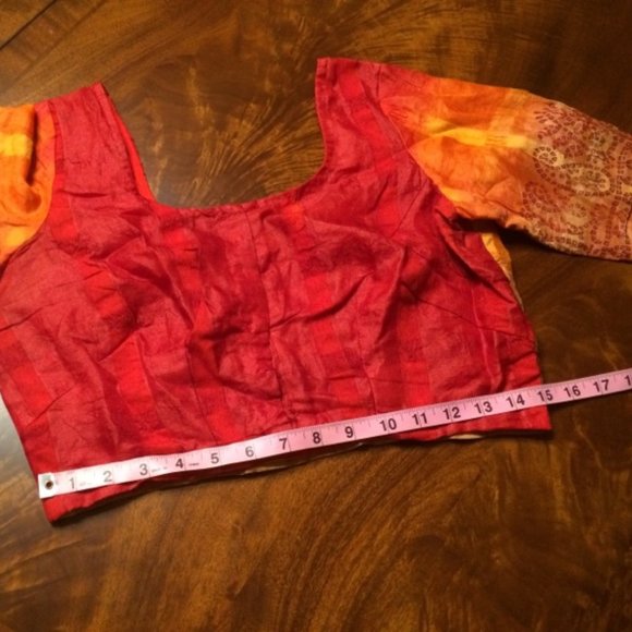 Indian/Pakistani/Bollywood Mirrorwork Gharchola/Bandhini Style Saree & Blouse - Picture 13 of 13